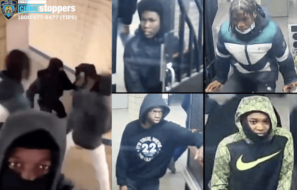 Police are searching for seven male suspects in the attack