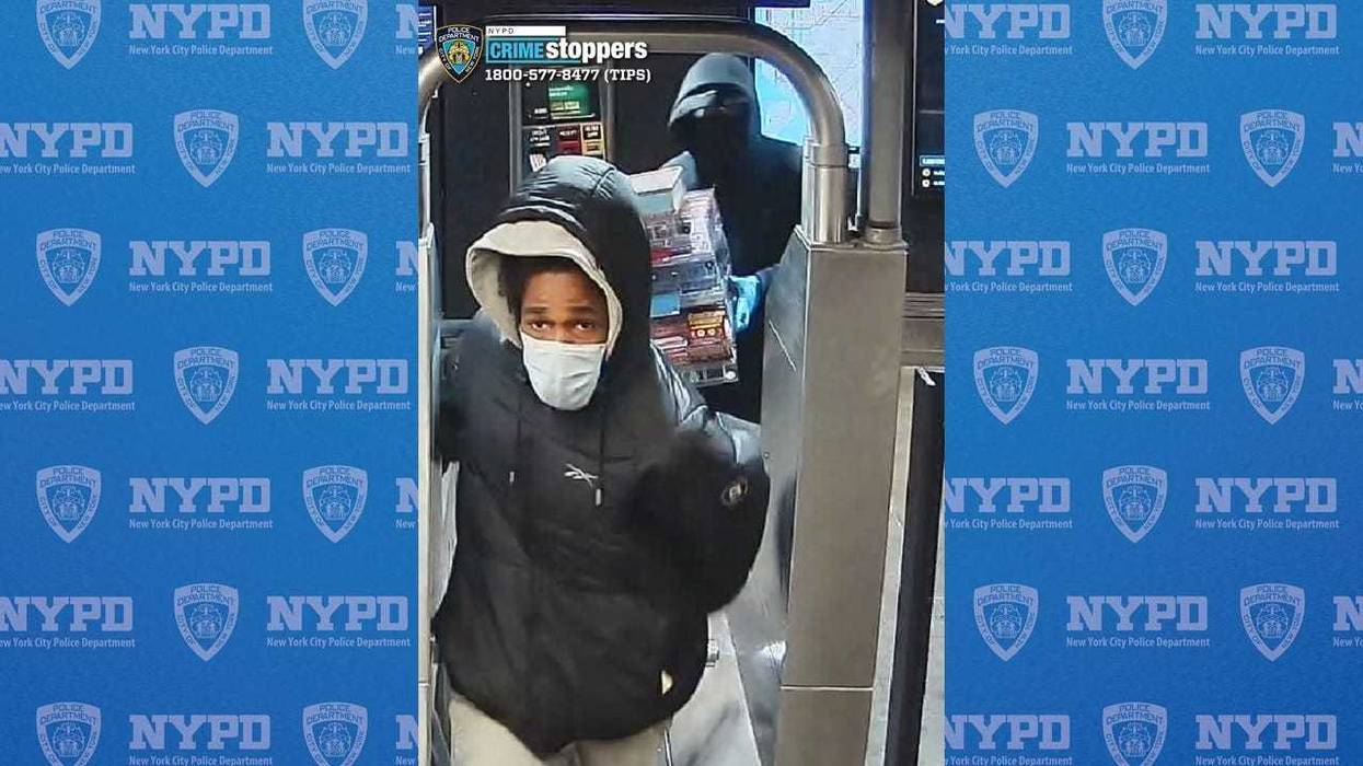 Police are searching for suspects who robbed two NYC businesses and made off with nearly $7,000 in lottery tickets in the last several weeks.