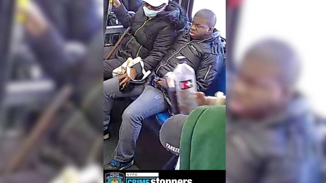 Police are searching for two suspects in the attack aboard a Harlem bus on April 10