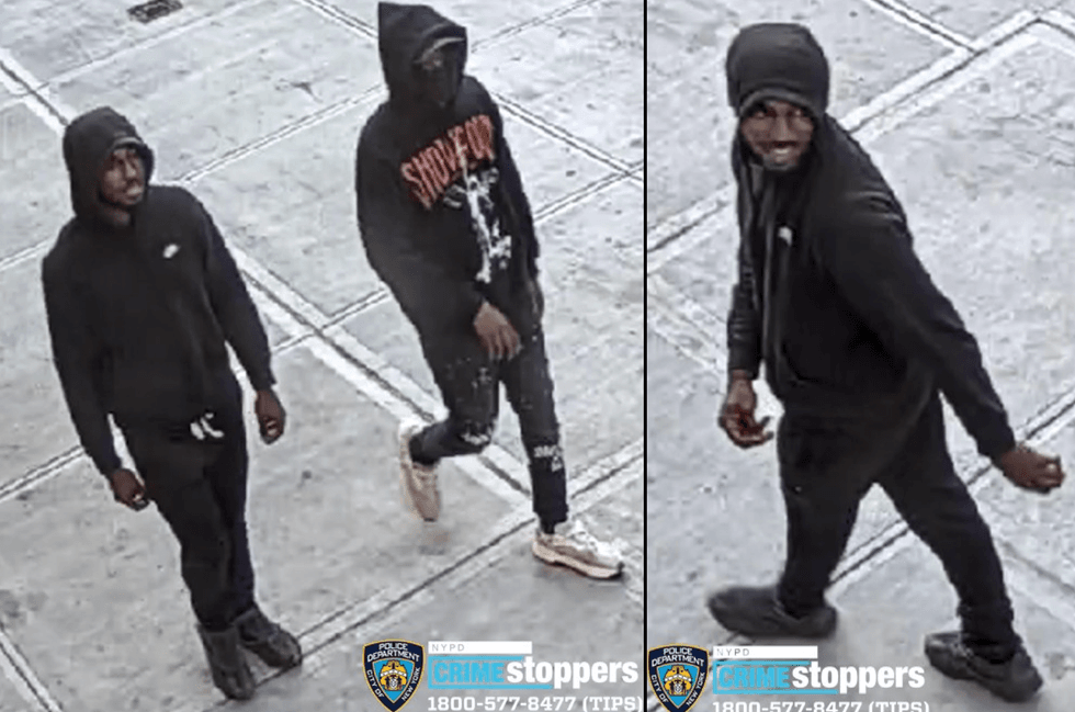 Police are searching for two suspects in the deadly robbery on Lexington Avenue, near Nostrand Avenue, in Bedford-Stuyvesant on the night of May 25
