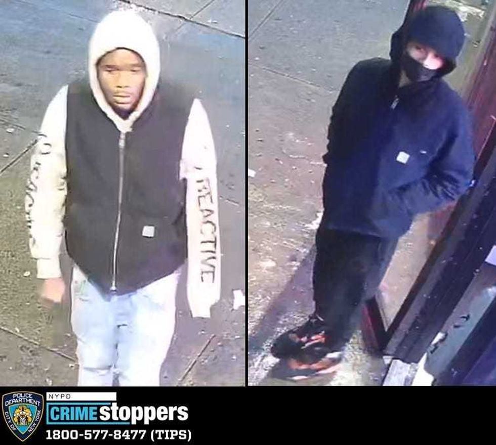 Police are searching for two suspects in Tuesday