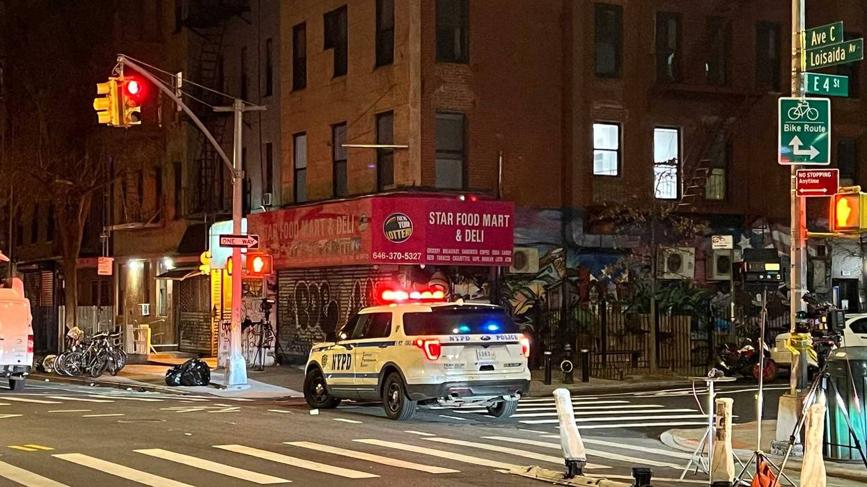Police at the scene in the East Village