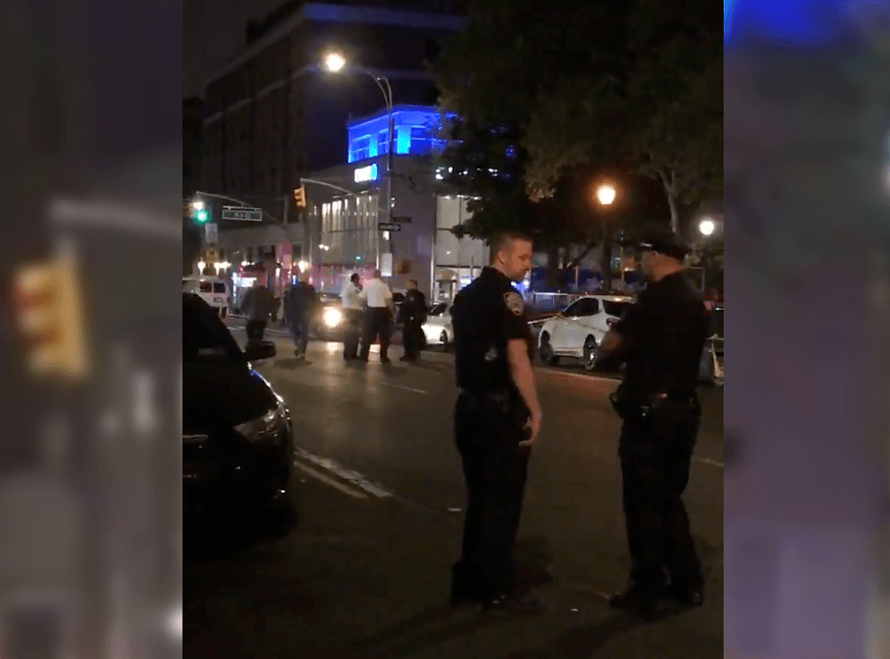 Police at the scene of Friday morning