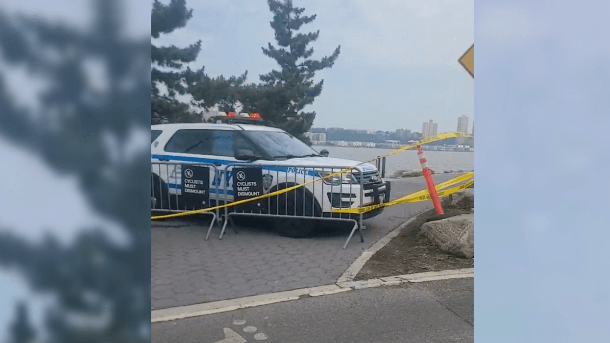 Police blocked off the bike path at W. 59th Street on Thursday morning after the pre-dawn attack