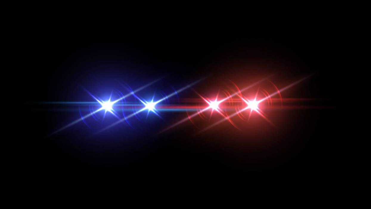 Police car flash effect on dark background
