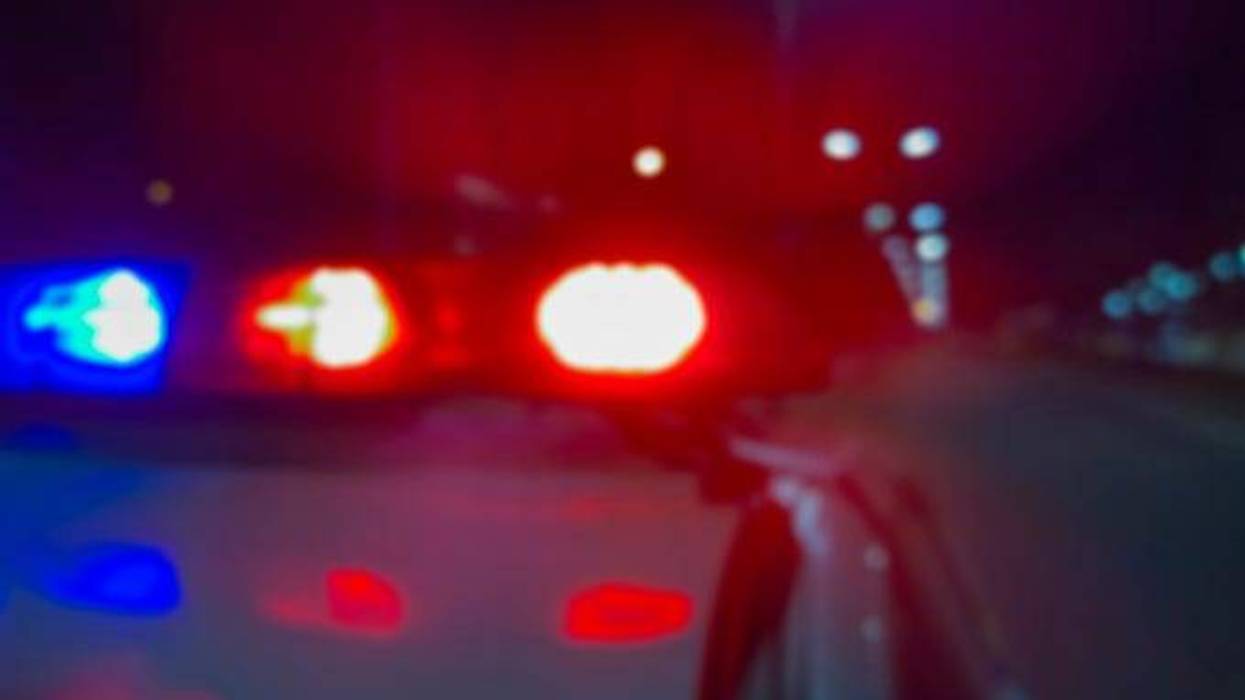 police car lights in a stock photo