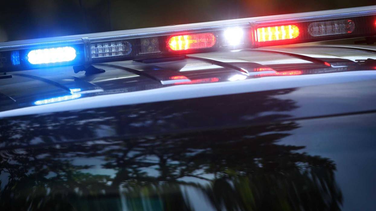 Police car lights stock image