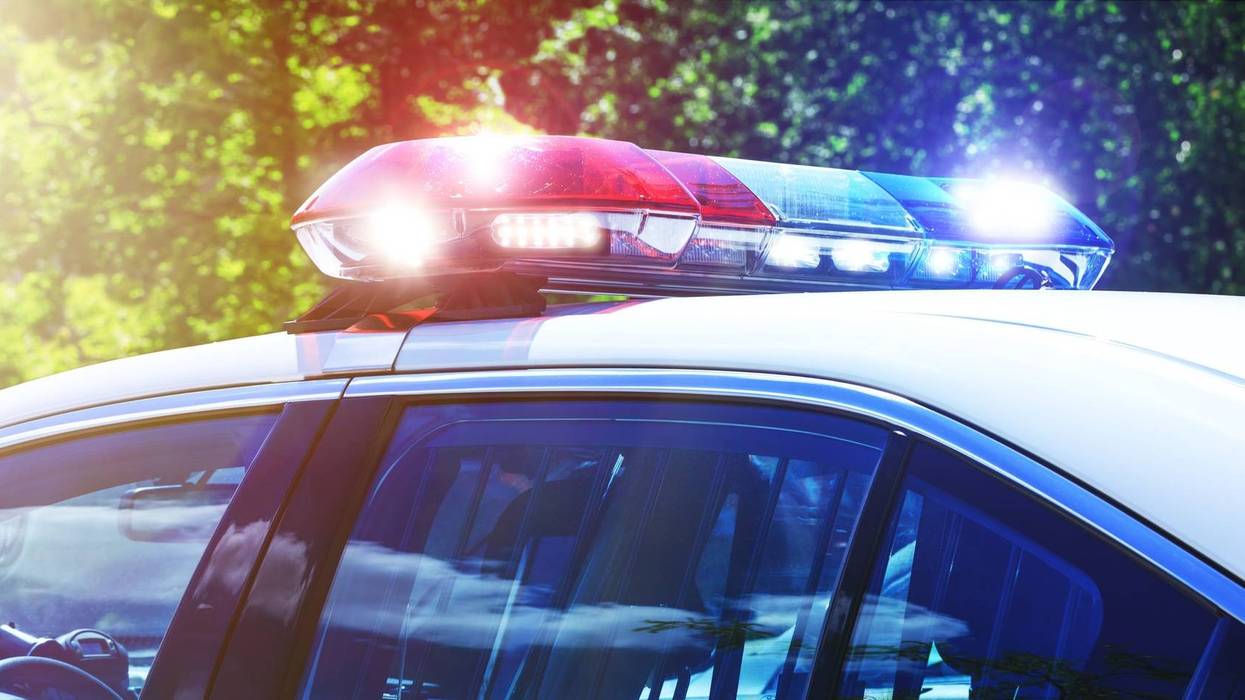 Police car with focus on siren lights
