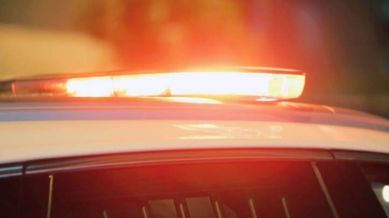 police car with lights activated