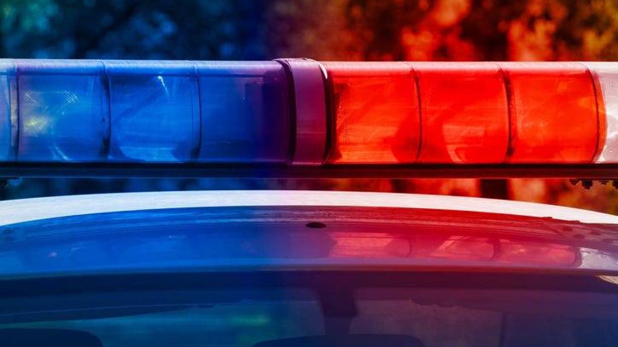 police car with lights flashing