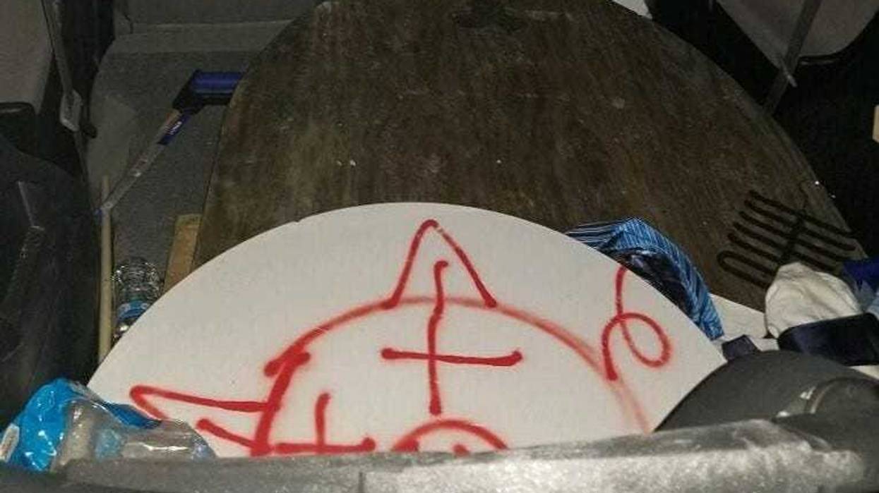 Police confiscate hand saw, wooden shields and a shovel fashioned into a spear