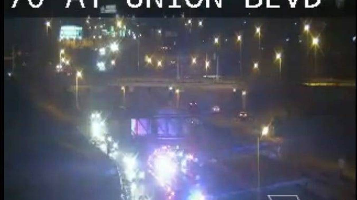 Police force cars off Interstate 70 on February 5, 2020 during a shooting investigation