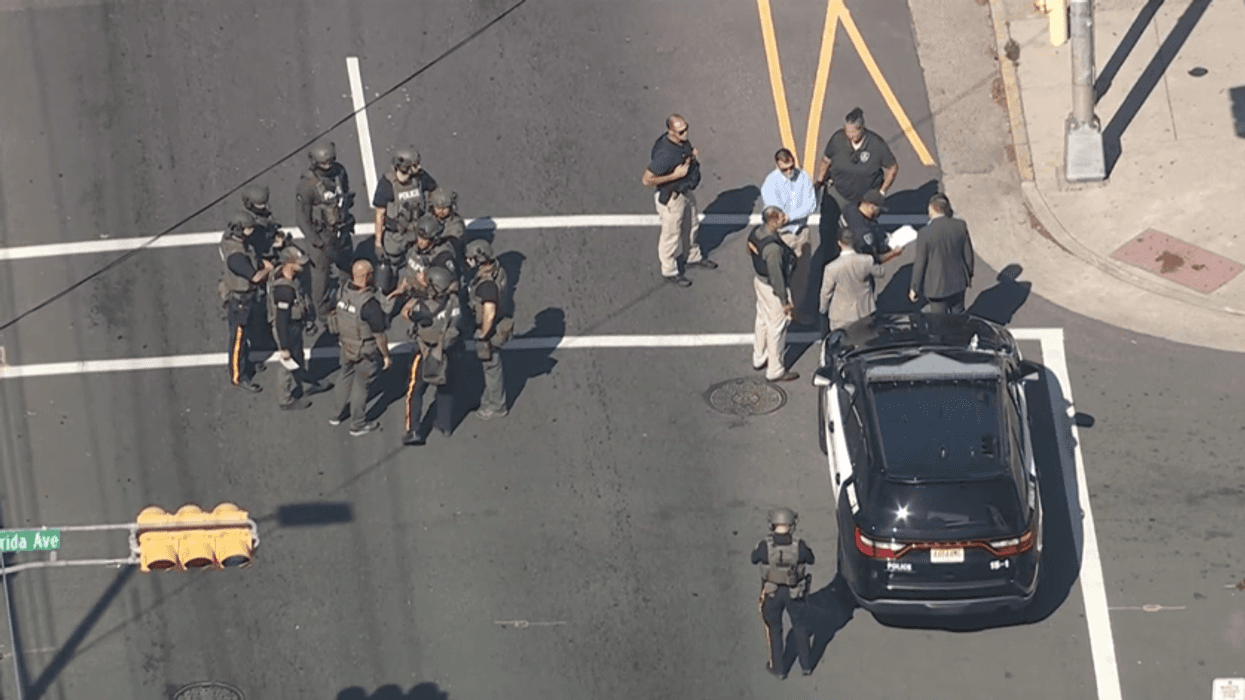 Police gathered in Atlantic City