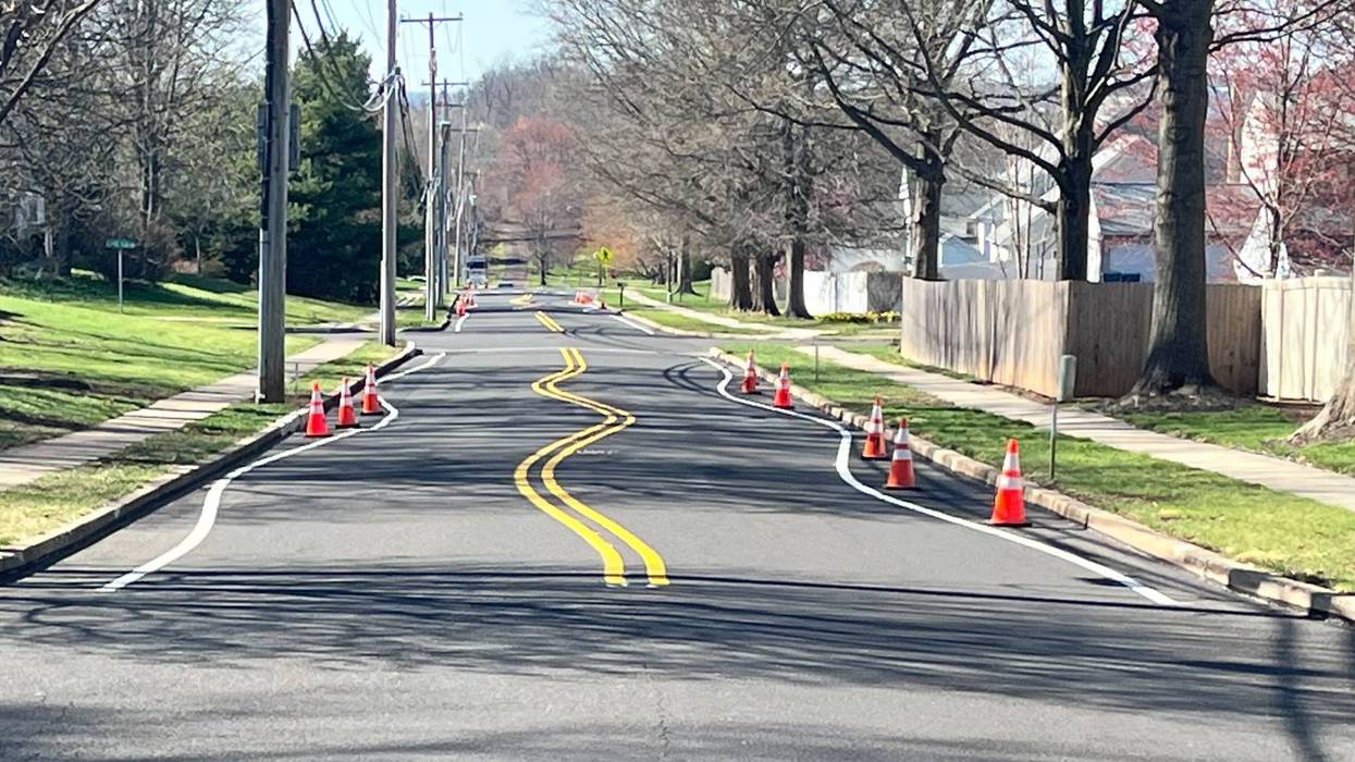 Police have added wavy traffic lines to Grays Lane in Montgomery Township.