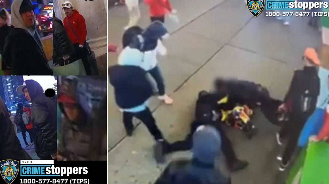 Police have arrested five men and are searching for more suspects after the shocking attack in Times Square on Saturday night