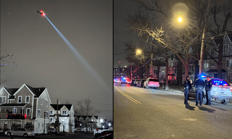 Police helicopters flew overhead as police investigated into the night