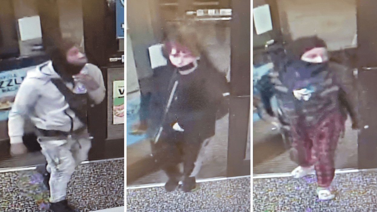 Police in Bucks County are looking for two men and a woman who stole a car in Trenton, then carjacked a woman at a Wawa in Falls Township less than an hour later.