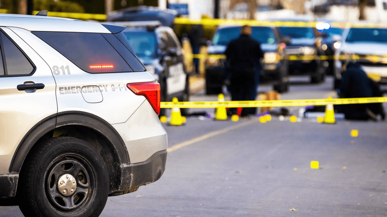 Police investigate a crime scene