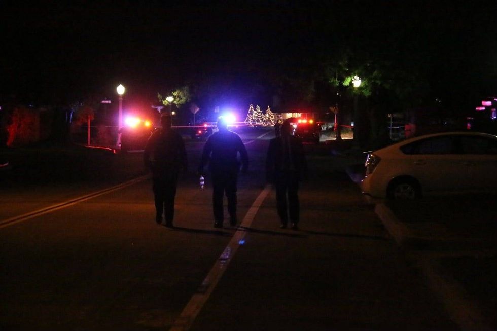 Police investigation of a shooting in Pasadena on Nov. 23, 2021.