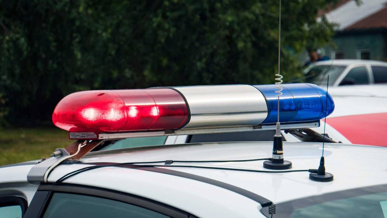 Police lights during the day