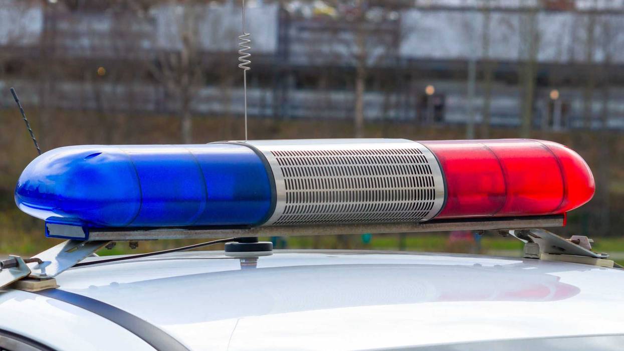 Police lights during the day