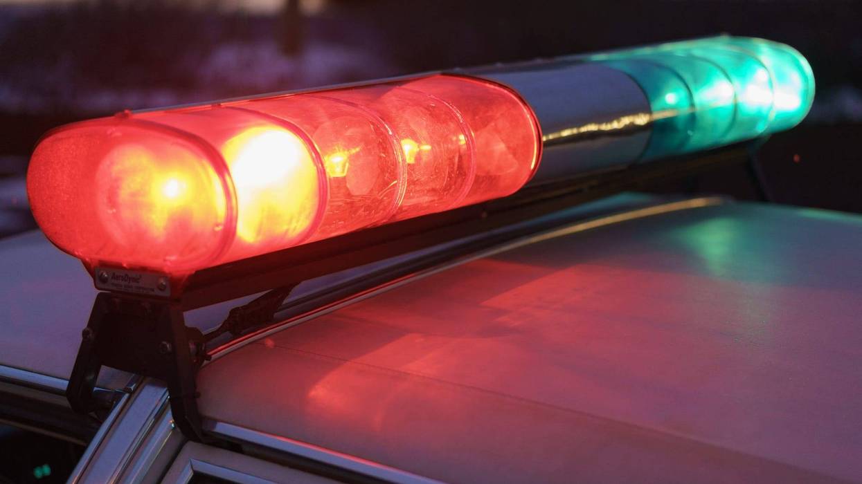 Police lights in the cold