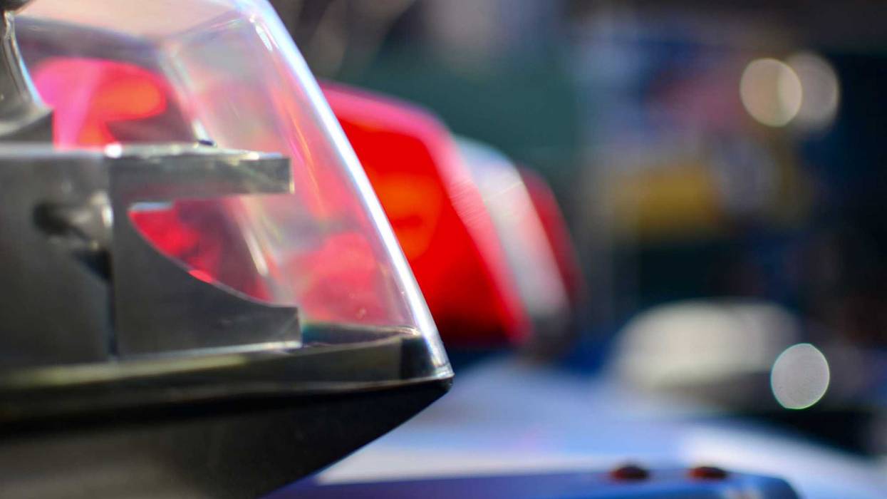 Police lights stock photo.