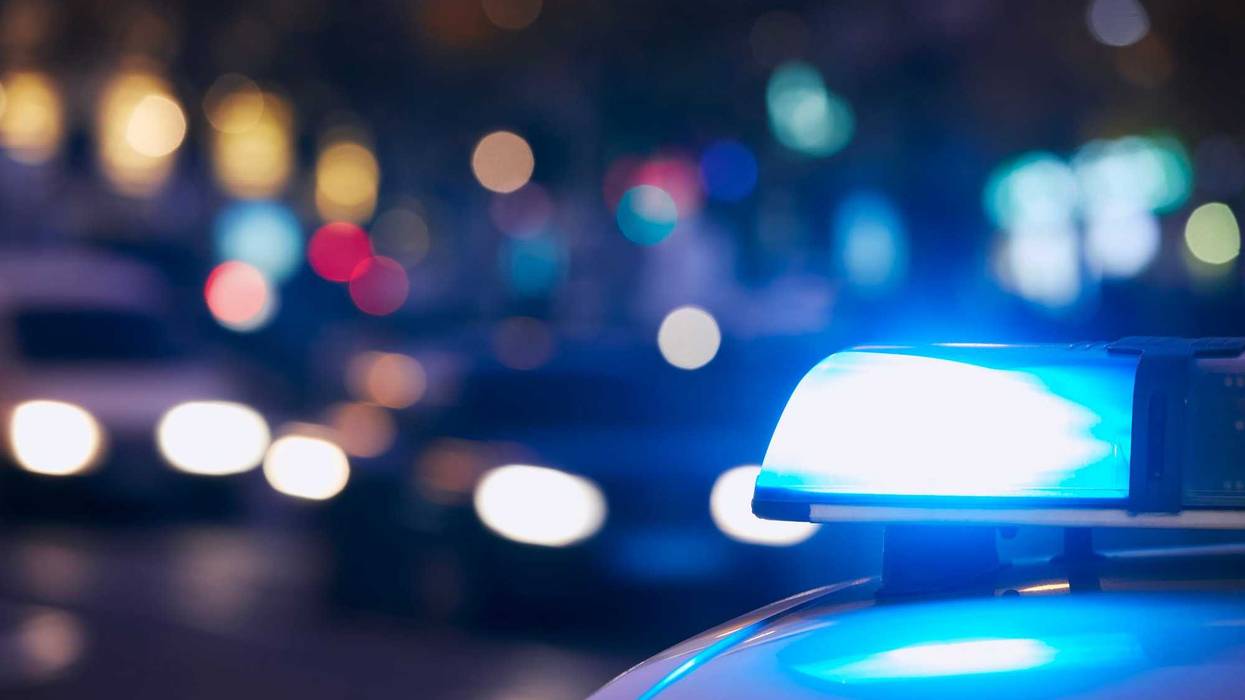 Police lights.