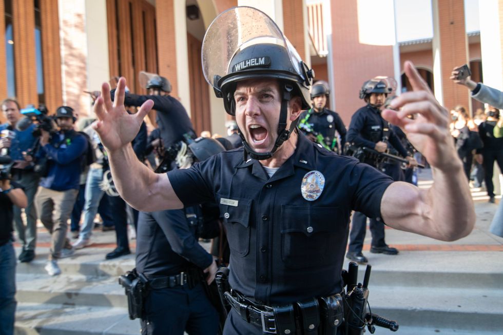 police officer shouting