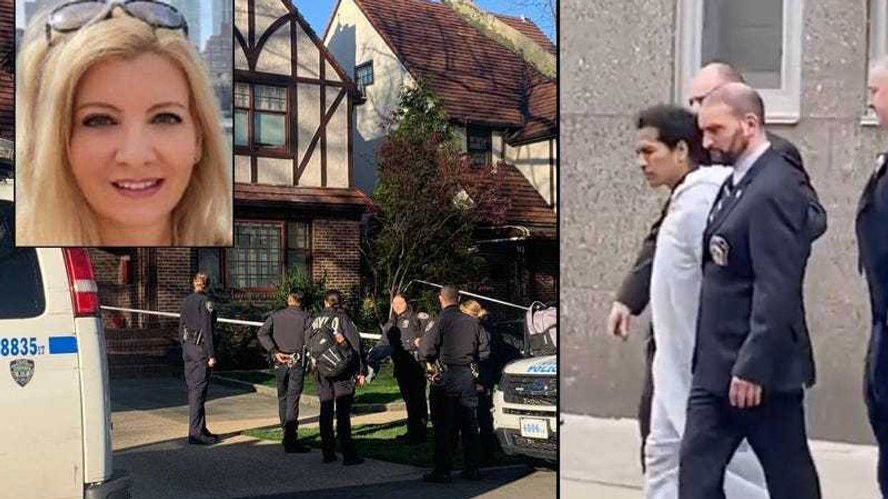 Police outside Orsolya Gaal’s home in Forest Hills earlier this week. David Bonola (right) has been charged in her murder