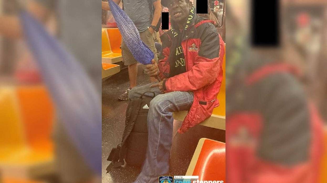 Police released an image of a man who they say threatened to "touch anyone he wants" and "stab people in the eyes"