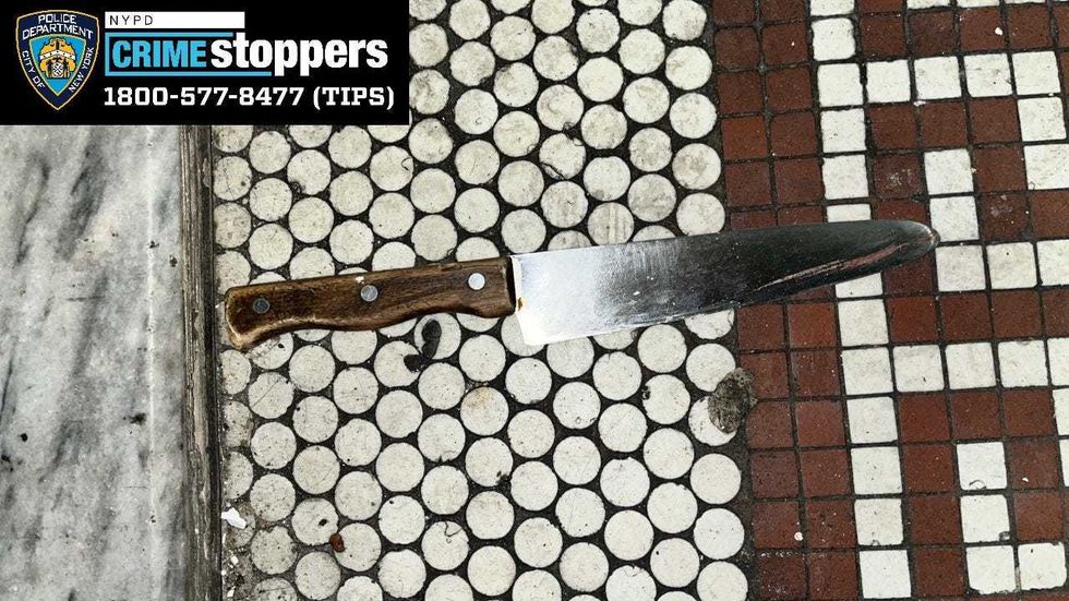 Police released an image of the knife the man allegedly had in his hand