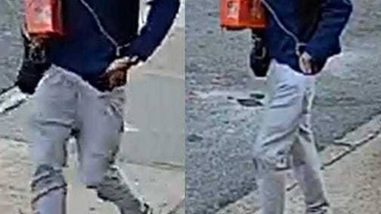 Police released images of a suspect wanted for etching swastikas in sidewalks across Forest Hills and Rego Park over the past week