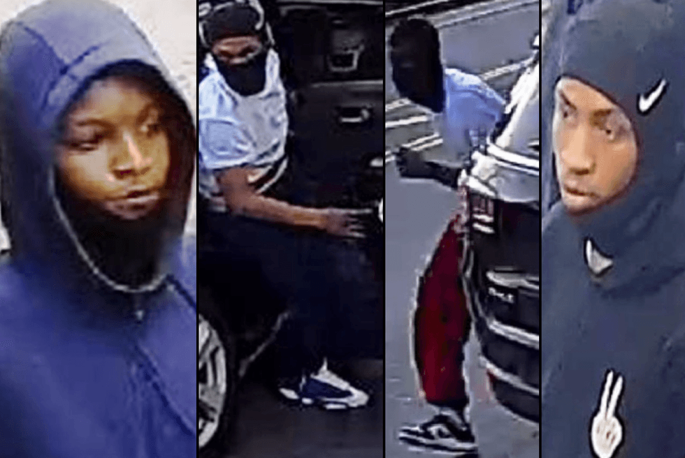 Police released images of four suspects in the robbery spree and also mentioned a fifth involved in at least two of the robberies