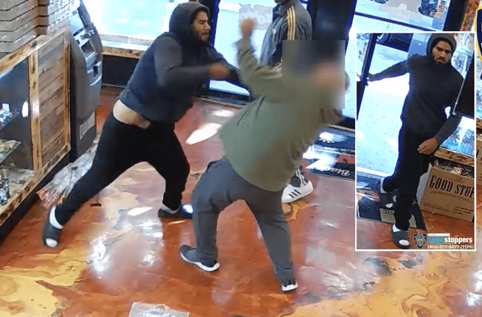Police released video Wednesday of a man slashing a smoke shop worker in the face in University Heights on Saturday morning
