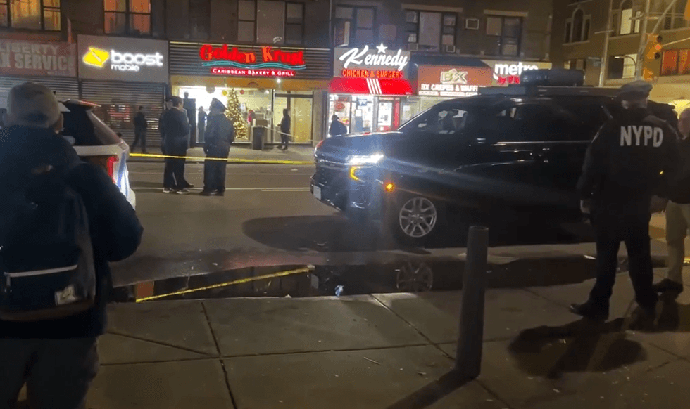 Police respond to a shooting in the Bronx on Monday night that left six people injured.