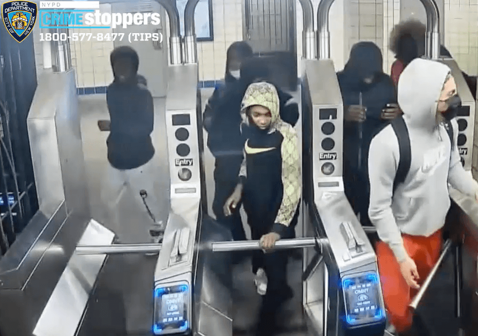 Police said surveillance video shows the suspects leaving the station