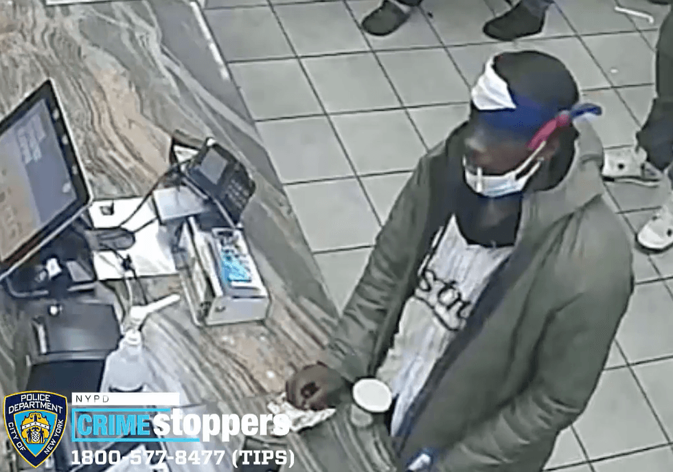 Police said the knife-wielding man fled with the food