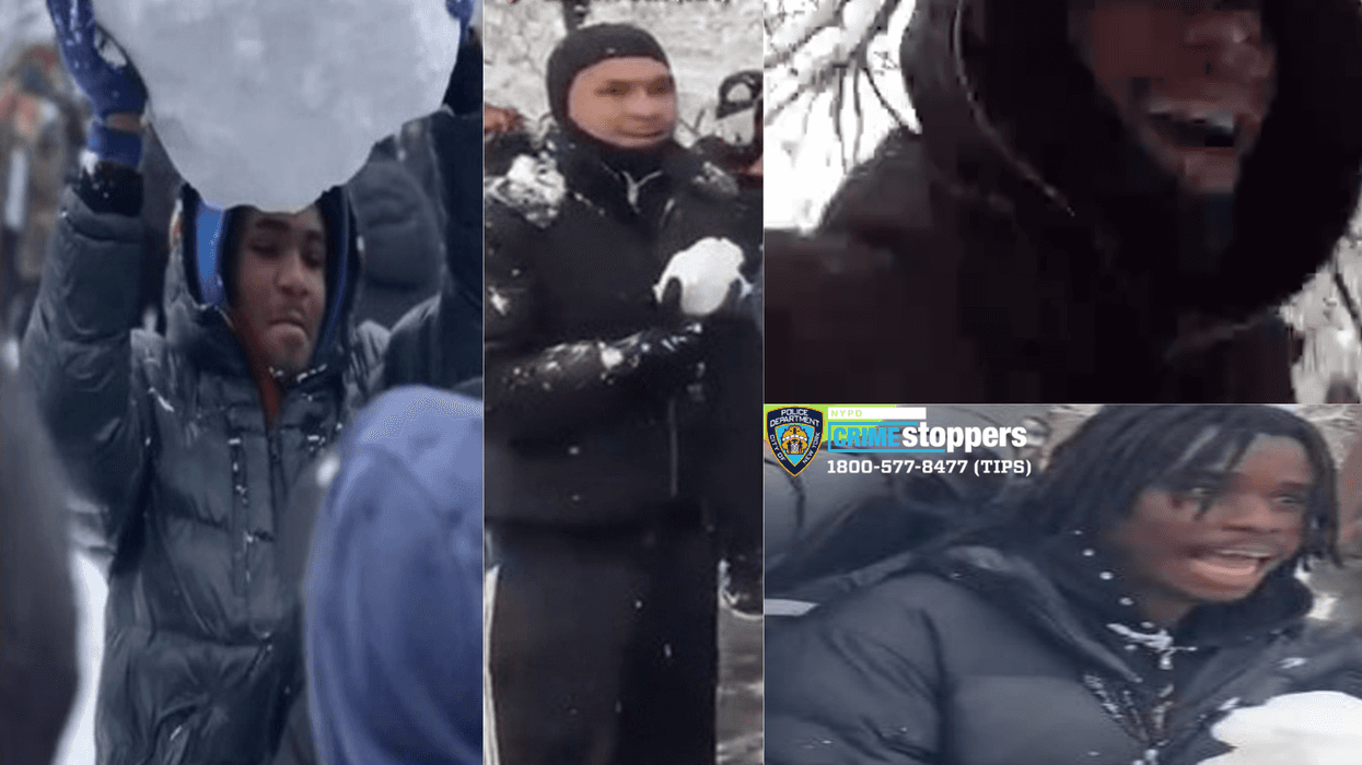 Police said they're search for four males in their late teens or early 20s in connection with the incident at Washington Square Park