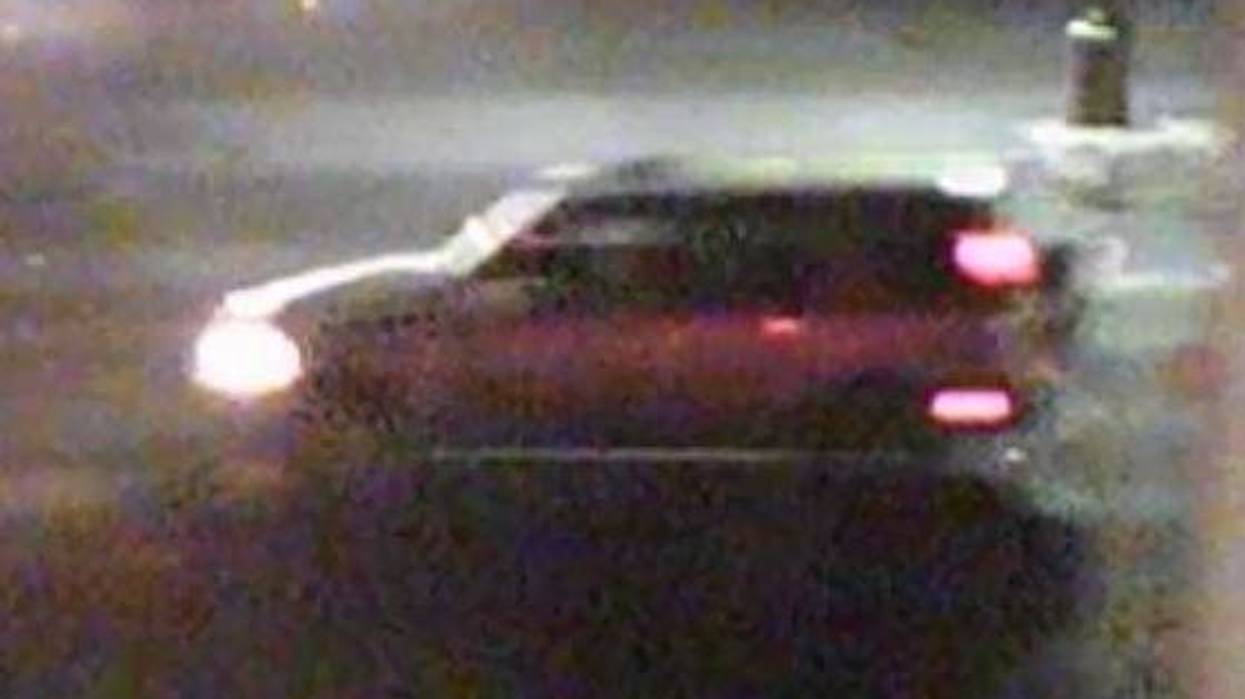 Police say a man was hit by two cars while crossing the street early Wednesday morning. They're searching for the driver of this car, which fled the scene.