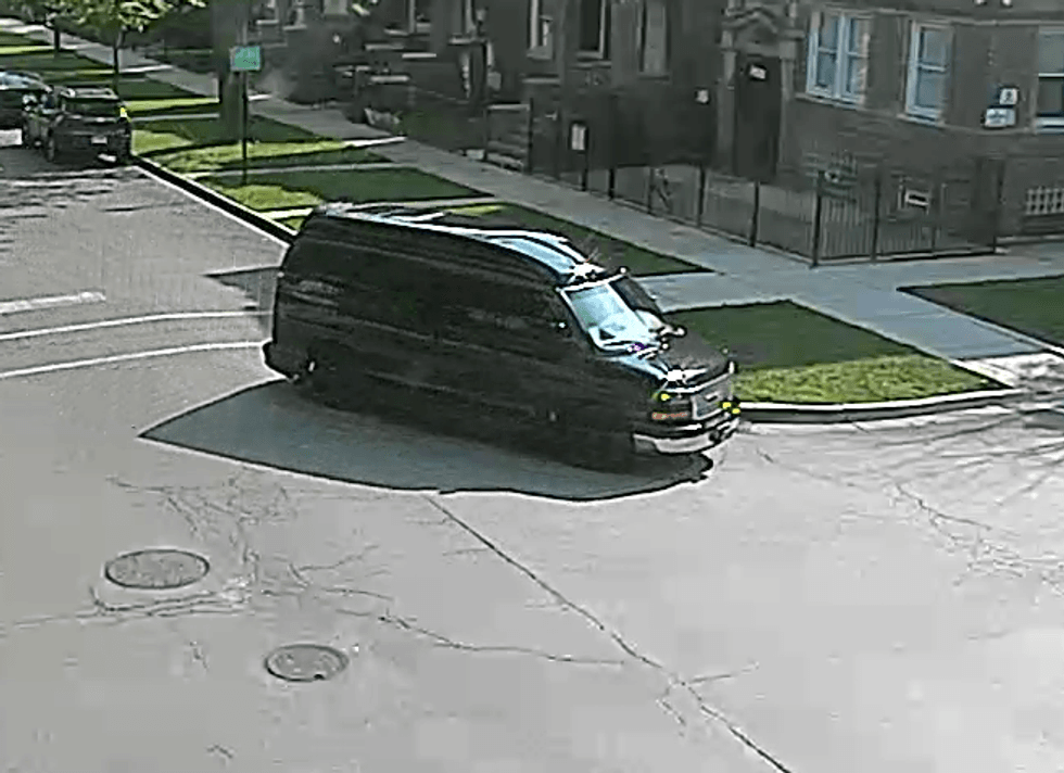 Police say the driver of this van struck and killed a 70-year-old woman Thursday, Aug. 26 near Garfield Park.