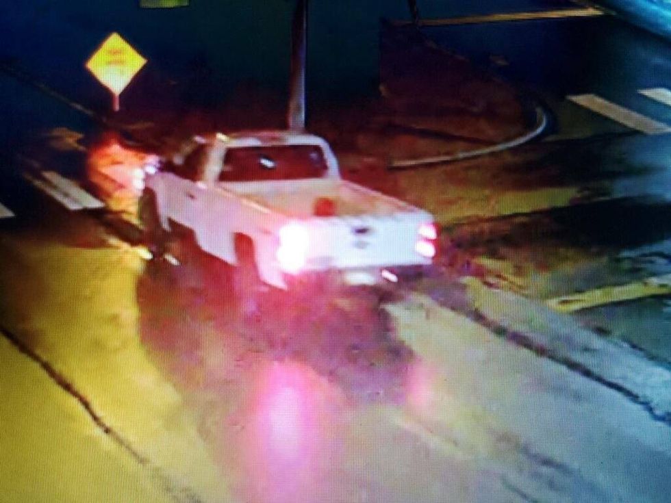 Police search for this white truck in connection with the explosion in Lawrenceville