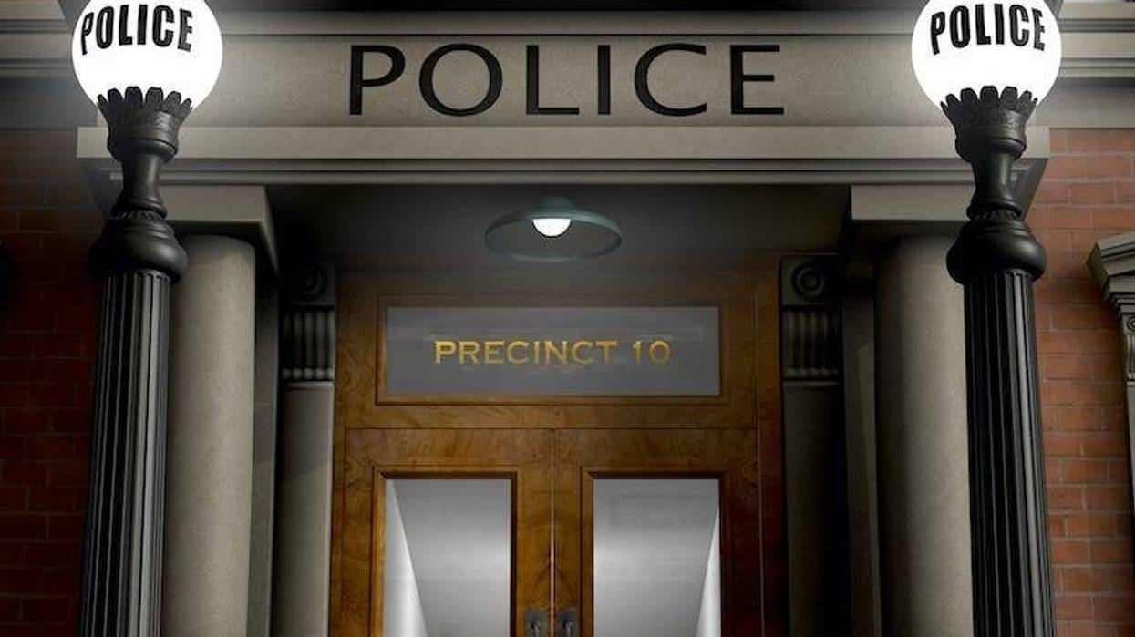 Police Station, Precinct, Facade, Door