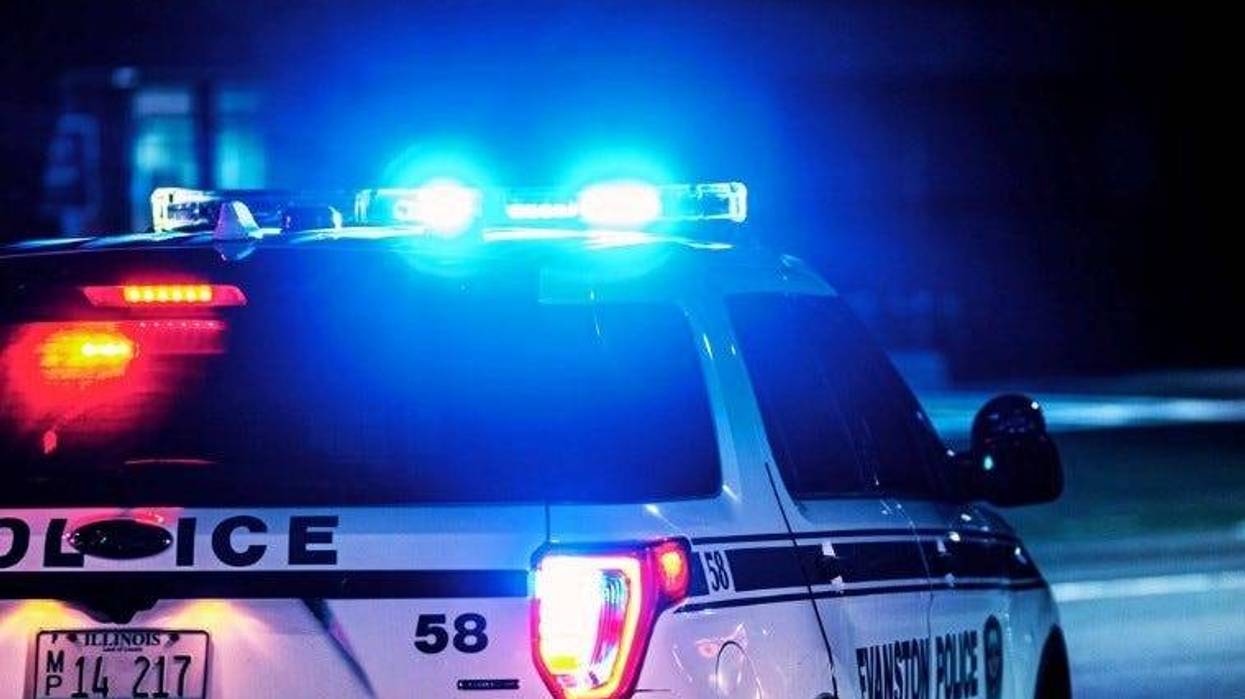 police SUV with lights activated