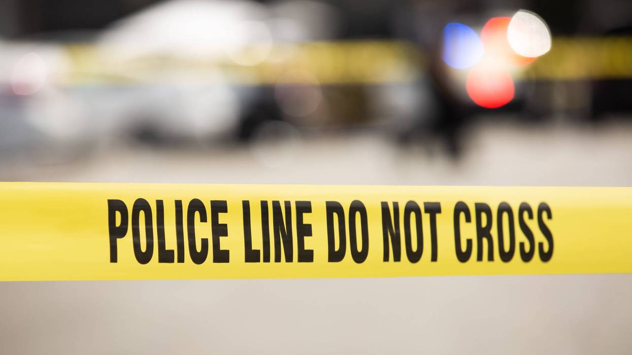 Police tape at a crime scene