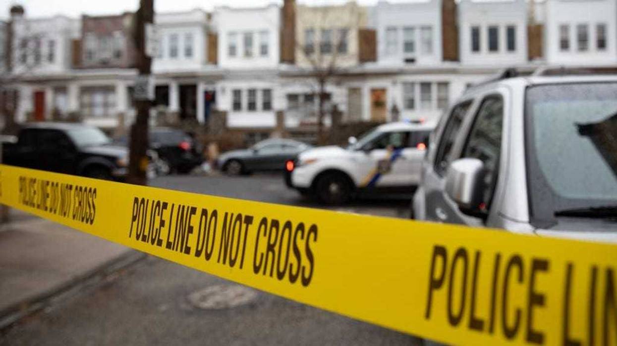 Police tape is pictured near the scene of the fatal fire in the Fairmount neighborhood on January 5, 2022 in Philadelphia, Pennsylvania.