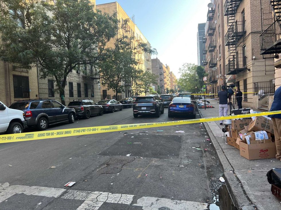 Police tape is seen at the shooting scene near Morris Avenue and E. 182nd Street in Fordham Heights on Wednesday