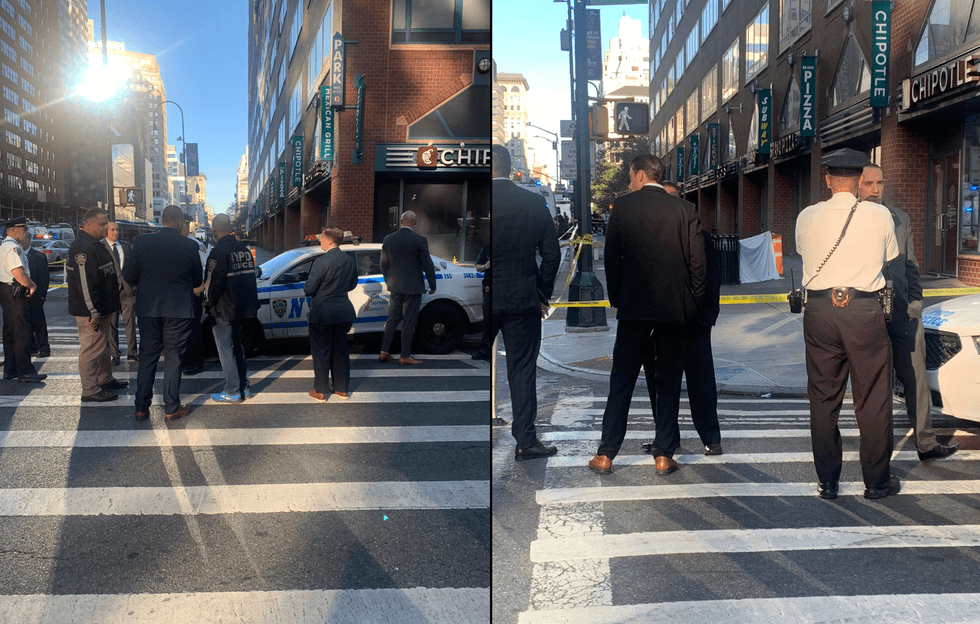 Police tape surrounded the northern side of E. 14th Street at Irving Place on Thursday morning
