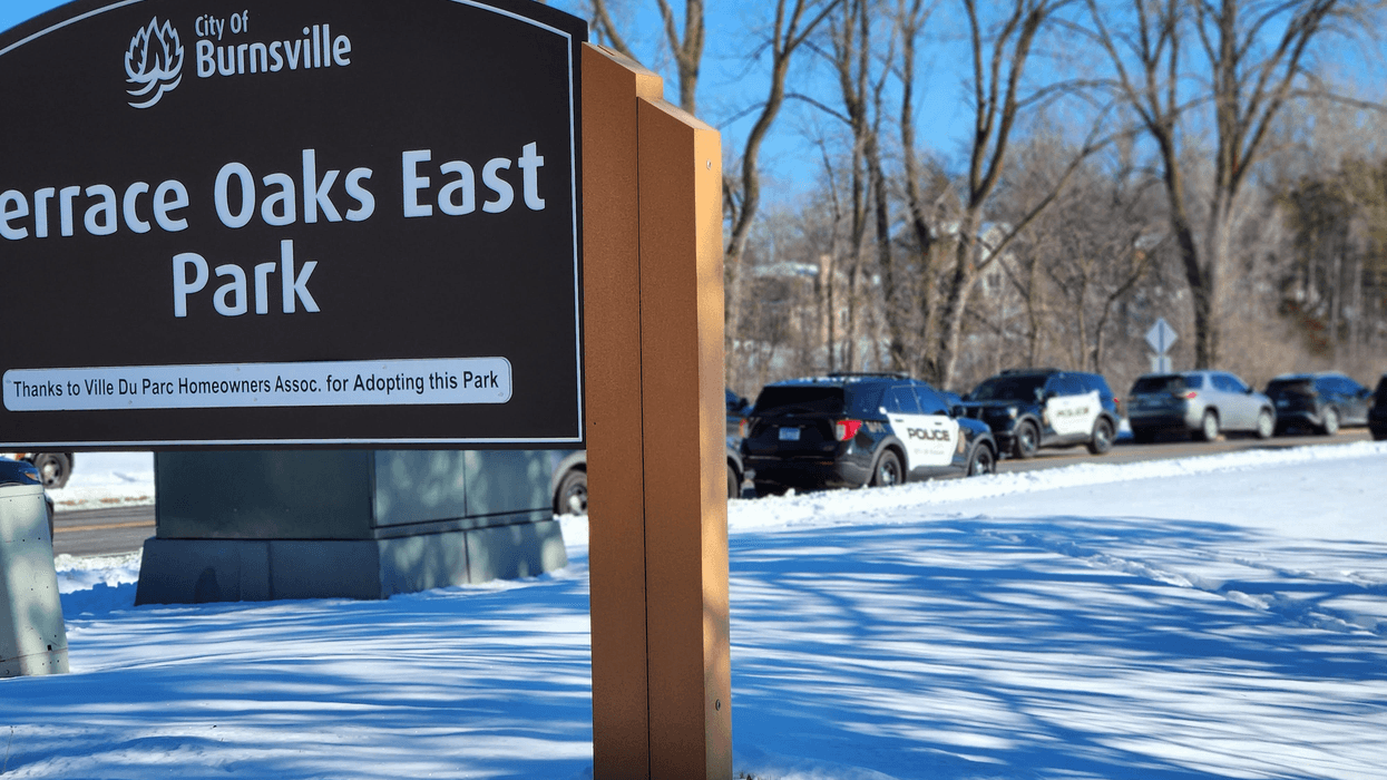 Police vehicles in Burnsville responding to the shooting.