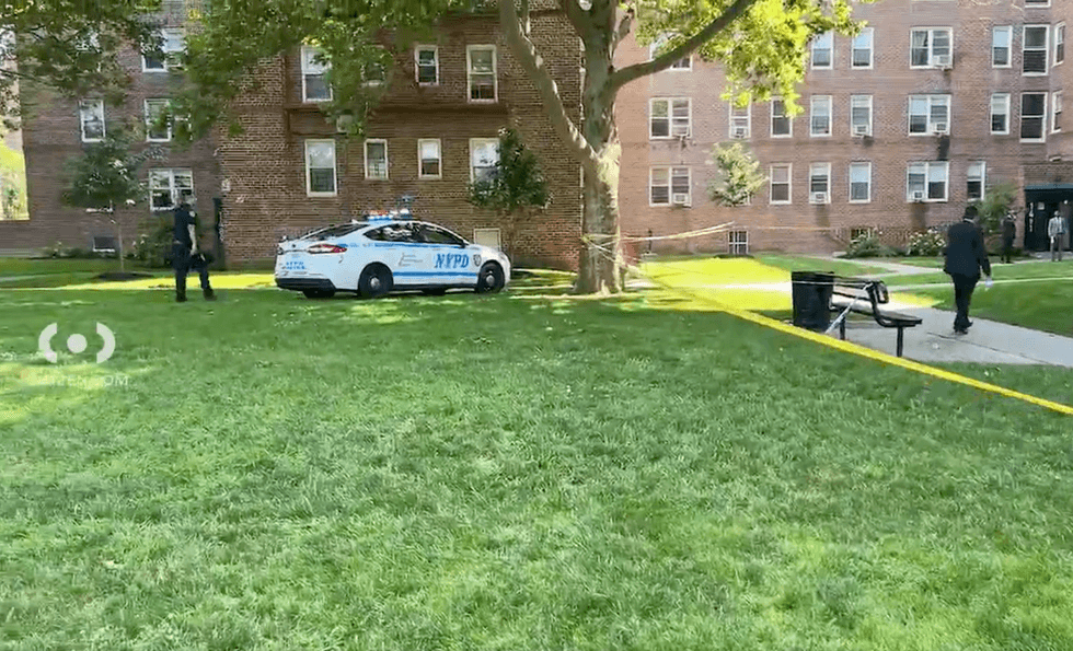 Police were seen at the Shore Haven Apartments
